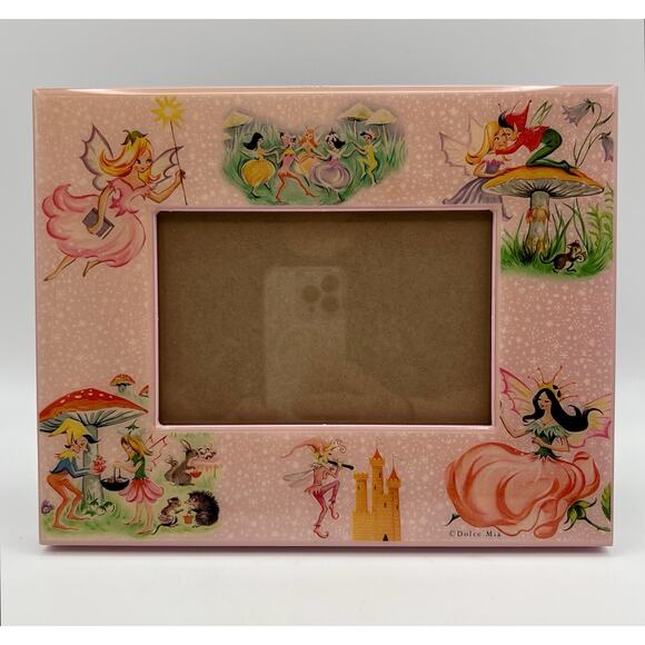 Dolce Mia Pink Pixie Fairy 5x7 Frame Decor Handmade in Berkeley California - Picture 1 of 14
